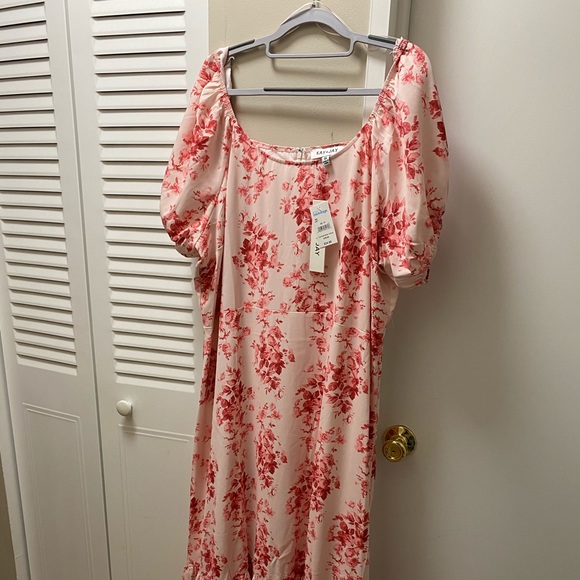 Floral Puff Sleeve Maxi Dress - Picture 1 of 4
